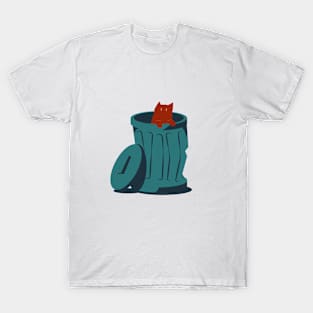 cat in trash T-Shirt